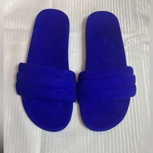 SEYCHELLES Cobalt Leather Suede Low Key Slide. Excellent condition SZ 8.